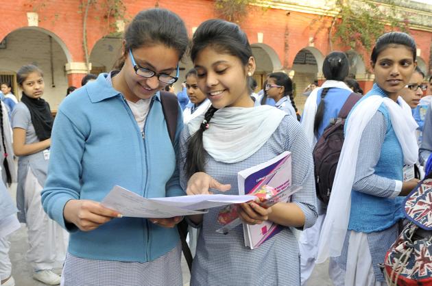 Ludhiana, India – February 28::: Students in jubilant mood, coming out of the examination centre after appearing in Class 12th Punjab School Education Board Exam at Malwa Khalsa High School, College Road, in Ludhiana on Tuesday, February 28, 2017. Photo by Gurminder Singh/Hindustan Times Ludhiana, India – February 28::: Students in jubilant mood, coming out of the examination centre after appearing in Class 12th Punjab School Education Board Exam at Malwa Khalsa High School, College Road, in Ludhiana on Tuesday, February 28, 2017. Photo by Gurminder Singh/Hindustan Times