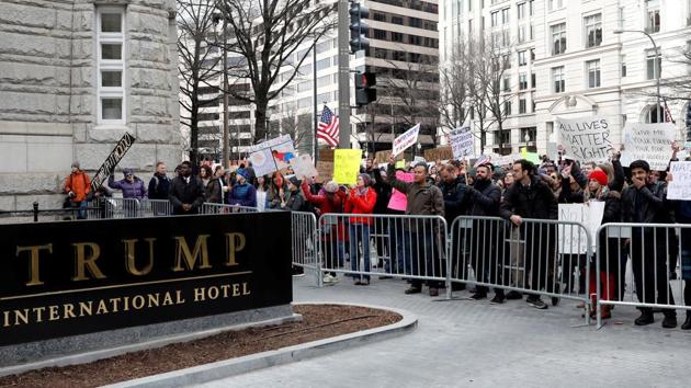 Activists gather outside the Trump International Hotel in Washington DC to protest against US President Donald Trump's executive actions on immigration. (Reuters file photo) Activists gather outside the Trump International Hotel in Washington DC to protest against US President Donald Trump's executive actions on immigration. (Reuters file photo)
