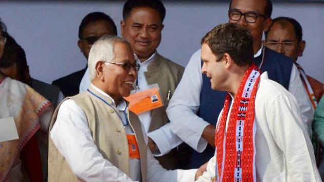 Congress vice-president Rahul Gandhi at an election campaign rally ahead of the Manipur assembly polls in Imphal on Tuesday. (PTI Photo) Congress vice-president Rahul Gandhi at an election campaign rally ahead of the Manipur assembly polls in Imphal on Tuesday. (PTI Photo)