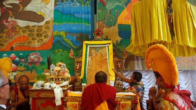 Tibetan monks arrange the portrait of exiled Tibetan spiritual leader, the Dalai Lama, during a function organised to mark ‘Losar’, or the Tibetan New Year, in Kathmandu. Losar festival, which has its origin in the 15th century, celebrates the Ladakhi or Tibetan New Year. It is said to last 15 days, but the first 3 days are the most important ones. (REUTERS) Tibetan monks arrange the portrait of exiled Tibetan spiritual leader, the Dalai Lama, during a function organised to mark ‘Losar’, or the Tibetan New Year, in Kathmandu. Losar festival, which has its origin in the 15th century, celebrates the Ladakhi or Tibetan New Year. It is said to last 15 days, but the first 3 days are the most important ones. (REUTERS)