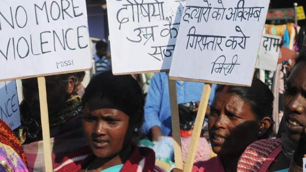 The fresh data shows that MP continued to be one of the most unsafe places for women in the country even though the number of sexual assault cases came down from 12 rapes each day in 2015 and 14 every day in 2014.(HT File Photo) The fresh data shows that MP continued to be one of the most unsafe places for women in the country even though the number of sexual assault cases came down from 12 rapes each day in 2015 and 14 every day in 2014.(HT File Photo)