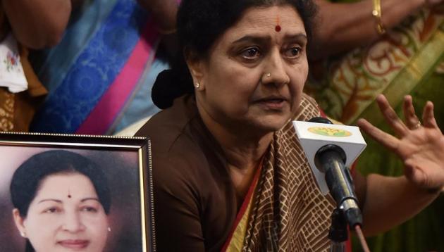 AIADMK general secretary VK Sasikala has been in a Bengaluru jail since February 15 after her conviction in a disproportionate assets case.(PTI file photo)
