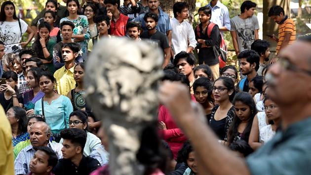 WATCH IT: The audience at the event. (Arijit Sen/HT Photo) 