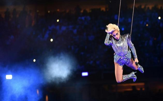 Lady Gaga at the Super Bowl, 2017. (AFP) Lady Gaga at the Super Bowl, 2017. (AFP)