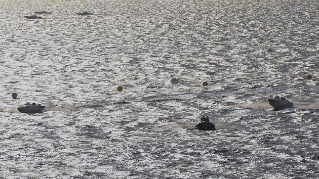 AHEAD OF ACTION: Powerboats all set for the big day. (Kunal Patil/HT Photo) 
