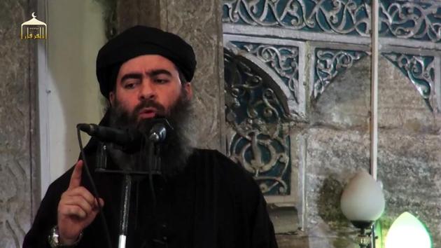 File photo taken on July 5, 2014 shows an image grab from a propaganda video released by al-Furqan Media allegedly showing the leader of the Islamic State (IS), Abu Bakr al-Baghdadi or Caliph Ibrahim.(AFP)