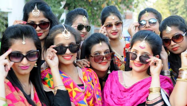 Youth festival being celebrated at Gain Jyoti Institute in SAS Nagar on Thursday. (Anil Dayal/HT Photo )