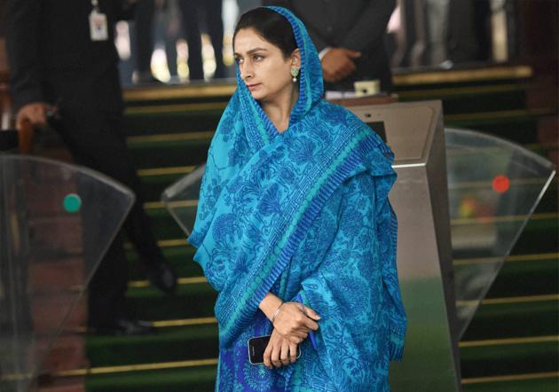 New Delhi: Union Food Processing Industries Minister Harsimrat Kaur Badal during the Winter Session at Parliament House in New Delhi on Friday. PTI Photo by Subhav Shukla(PTI12_9_2016_000119A) (PTI) New Delhi: Union Food Processing Industries Minister Harsimrat Kaur Badal during the Winter Session at Parliament House in New Delhi on Friday. PTI Photo by Subhav Shukla(PTI12_9_2016_000119A) (PTI)