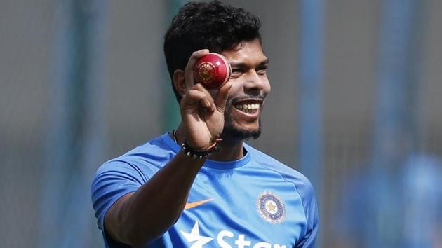India's Umesh Yadav gestures to his teammate as he prepares to bowl in the nets. (AP) India's Umesh Yadav gestures to his teammate as he prepares to bowl in the nets. (AP)