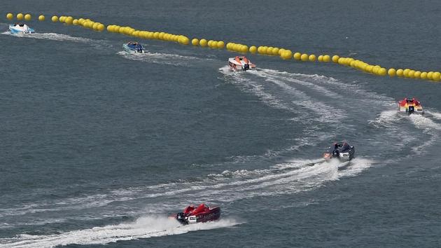 The race’s format is similar to Formula One, with a race track and racing pits. In the main race, the winner is the one who completes a set number of laps first. (Vijayanand Gupta/HT Photo) 