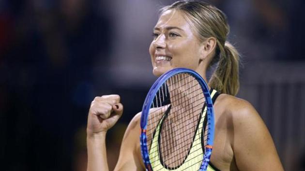 Maria Sharapova reacts after a point during a World Team Tennis exhibition to benefit the Elton John AIDS Foundation on Oct. 10, 2016, in Las Vegas. (File photo)(AP) Maria Sharapova reacts after a point during a World Team Tennis exhibition to benefit the Elton John AIDS Foundation on Oct. 10, 2016, in Las Vegas. (File photo)(AP)