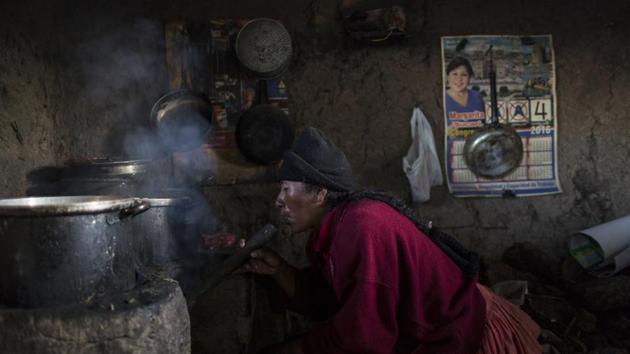 Lilian Avila Diaz lights her firewood stove to cook lunch for her family in Coata. The amount of mercury consumed by Titicaca residents is “unacceptable,” according to Dr. Jane M. Hightower, who specializes in internal medicine at the California Pacific Medical Center in San Francisco and author of the book “Diagnosis: Mercury: Money, Politics & Poison,” after reviewing a 2014 study on fish caught from Lake Titicaca. (Rodrigo Abd/AP) Lilian Avila Diaz lights her firewood stove to cook lunch for her family in Coata. The amount of mercury consumed by Titicaca residents is “unacceptable,” according to Dr. Jane M. Hightower, who specializes in internal medicine at the California Pacific Medical Center in San Francisco and author of the book “Diagnosis: Mercury: Money, Politics & Poison,” after reviewing a 2014 study on fish caught from Lake Titicaca. (Rodrigo Abd/AP)