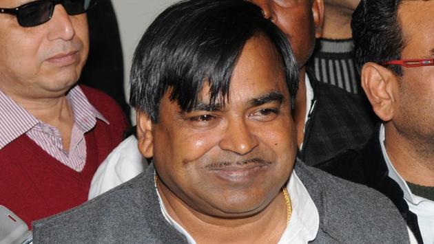 Gayatri Prasad Prajapati of the Samajwadi Party continues to dodge the police after being accused of rape.(HT File Photo)