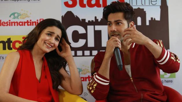 Actors Alia Bhatt, Varun Dhawan and filmmaker Shashank Khaitan visited HT City on Friday to meet winners of the Stars in the City contest, and promote their film Badrinath Ki Dulhania. (Shivam SAxena/HT Photo)