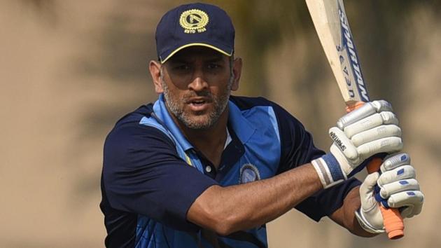 Jharkhand Cricket Team Skipper MS Dhoni scored 28 during the match against Hyderabad Cricket Team in Vijay Hazare Trophy. (Samir Jana/HT PHOTO) Jharkhand Cricket Team Skipper MS Dhoni scored 28 during the match against Hyderabad Cricket Team in Vijay Hazare Trophy. (Samir Jana/HT PHOTO)