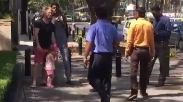 David Warner went out for a walk with daughter Ivy ahead of Australia’s second Test match against India.(Twitter)