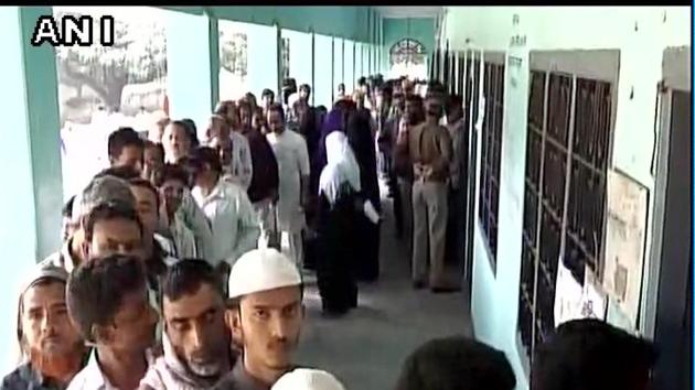 Polling in 49 Uttar Pradesh Assembly seats in the sixth phase, with SP patron Mulayam Singh Yadav’s Azamgarh being in focus, started today amidst tight security arrangements. (ANI Photo) Polling in 49 Uttar Pradesh Assembly seats in the sixth phase, with SP patron Mulayam Singh Yadav’s Azamgarh being in focus, started today amidst tight security arrangements. (ANI Photo)