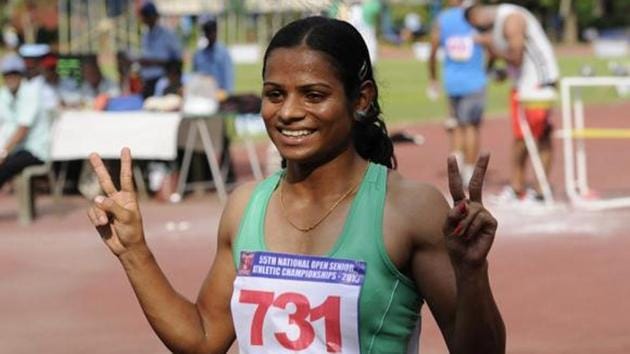 Dutee Chand’s national record, which she set in Almaty before securing the berth for Rio 2016, will not be considered.(Hindustan Times) Dutee Chand’s national record, which she set in Almaty before securing the berth for Rio 2016, will not be considered.(Hindustan Times)