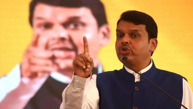 Maharashtra CM Devendra Fadnavis addresses a rally in Thane.(PTI File)