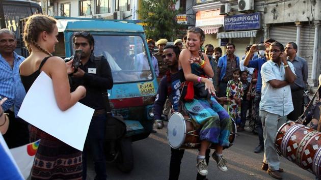 The first Jaipur pride walk saw close to 100 people walking on the streets of the city, the number grew to 150-200 in the second year. (Himanshu Vyas/HT Photo)
