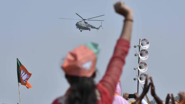 BJP supporters attend Prime Minister Narendra Modi’s rally at Mirzapur in Varanasi, on March 3, 2017. (Arun Sharma/HT PHOTO) BJP supporters attend Prime Minister Narendra Modi’s rally at Mirzapur in Varanasi, on March 3, 2017. (Arun Sharma/HT PHOTO)