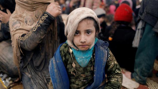 A displaced Iraqi girl who just fled her home sits at a processing centre. IS overran large areas north and west of Baghdad in 2014, but Iraqi forces backed by US-led air strikes and other assistance have since regained most of the territory they lost to the jihadists. (Zohra Bensemra/REUTERS) A displaced Iraqi girl who just fled her home sits at a processing centre. IS overran large areas north and west of Baghdad in 2014, but Iraqi forces backed by US-led air strikes and other assistance have since regained most of the territory they lost to the jihadists. (Zohra Bensemra/REUTERS)