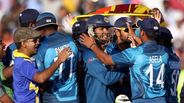 Sri Lanka’s cricket team secured the gold medal in the 2014 Incheon Asian Games when they defeated Afghanistan in the final. (Getty Images) Sri Lanka’s cricket team secured the gold medal in the 2014 Incheon Asian Games when they defeated Afghanistan in the final. (Getty Images)
