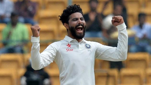 India cricket team roared back into contention in the match after Ravindra Jadeja ran through the Aussie batting line-up, claiming six wickets for 63 runs and restricting the Australia cricket team’s first-innings lead to just 87 runs during Day 3 of the second Test at M Chinnaswamy Stadium in Bangalore on Monday. (AFP)