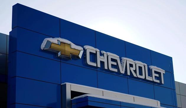 The sign at a Chevrolet General Motors store is seen at a dealer in Lakewood, Colorado, US. (Reuters file photo)