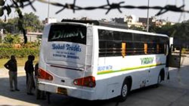 A paramedic student was gangraped and brutally assaulted by six men in this private bus on December 16.(File Photo)