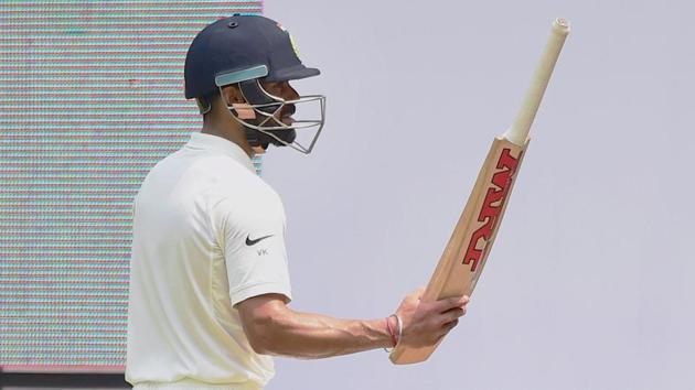 It was another disappointing day in the middle for India cricket team skipper Virat Kohli, who got out lbw to Josh Hazlewood. He reviewed the decision in vain on Day 3 of the second Test at M Chinnaswamy Stadium in Bangalore on Monday. (PTI)