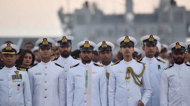 INS Viraat, Oldest serving aircraft carrier was decommissioned at Naval Dockyard in Mumbai. (Anshuman Poyrekar/HT Photo)