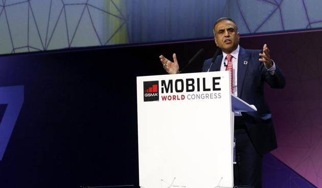Sunil Bharti Mittal, Chairman of Bharti Enterprises, delivers his keynote speech at Mobile World Congress in Barcelona, Spain.(Reuters file photo)