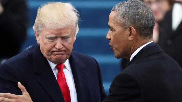 File photo of then US President Barack Obama greeting President-elect Donald Trump. (Reuters) File photo of then US President Barack Obama greeting President-elect Donald Trump. (Reuters)