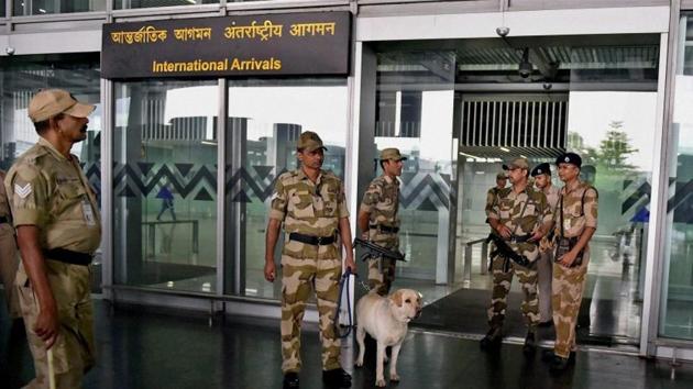 The Central Industrial Security Force (CISF) presently guards 59 airports, including the most sensitive ones at Delhi and Mumbai, and at least 39 more are in the offing.(PTI File Photo) The Central Industrial Security Force (CISF) presently guards 59 airports, including the most sensitive ones at Delhi and Mumbai, and at least 39 more are in the offing.(PTI File Photo)