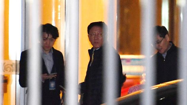 North Korean ambassador to Malaysia Kang Chol (C) waits to get into a car after arriving at the Beijing Airport, following his expulsion from Malaysia in a deepening diplomatic dispute over the assassination of the half brother of Pyongyang's leader. (AFP Photo)