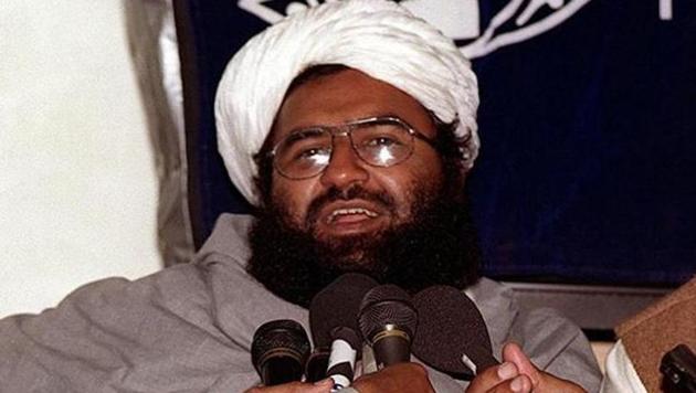 File photo of Jaish-e-Mohammed chief Masood Azhar at a press conference in Karachi. (AFP File) File photo of Jaish-e-Mohammed chief Masood Azhar at a press conference in Karachi. (AFP File)