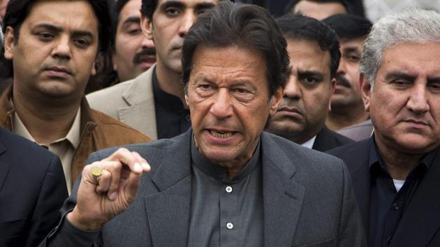 File photo of Pakistani cricketer-turned-politician Imran Khan talking to reporters outside the Supreme Court in Islamabad on February 15, 2017. (AP) File photo of Pakistani cricketer-turned-politician Imran Khan talking to reporters outside the Supreme Court in Islamabad on February 15, 2017. (AP)