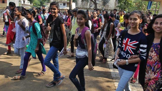 Around 1.75 lakh girls appeared for the SSC exam from Mumbai division on Tuesday. (Praful Gangurde/HT Photo)