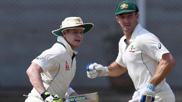 Steve Smith said that he did ask Shaun Marsh to ask for a review after his dismissal against India in Bangalore.(AFP)