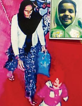A CCTV grab of the suspect woman following the child in the gurdwara in Amritsar. (HT Photo) A CCTV grab of the suspect woman following the child in the gurdwara in Amritsar. (HT Photo)