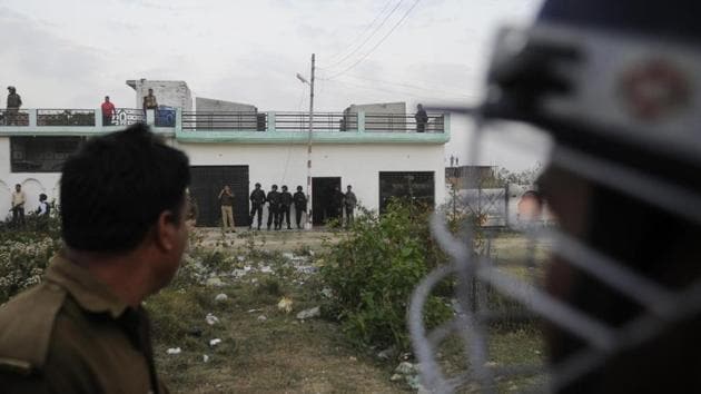 Ammunition, including eight automatic pistols, live cartridges and some explosives, and an IS flag were recovered from the site of the encounter. 
