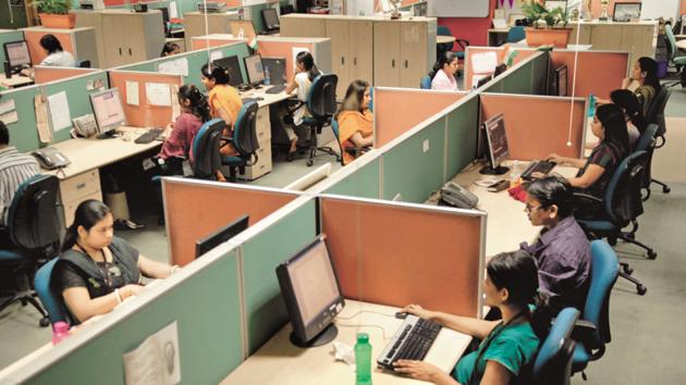 File photo of a call centre Mumbai.(LiveMint Photo)