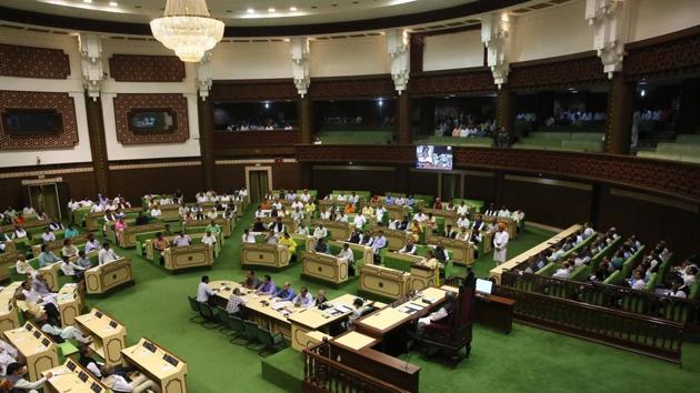 A view of the Rajasthan state Assembly during presentation of budget in Jaipur. (Himanshu Vyas/HT Photo) A view of the Rajasthan state Assembly during presentation of budget in Jaipur. (Himanshu Vyas/HT Photo)