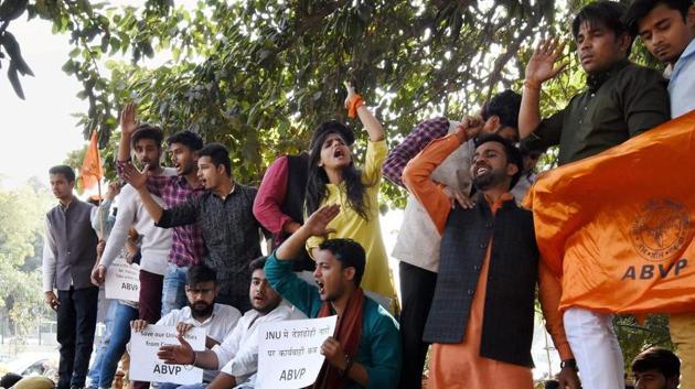 Communist ideology remains the Sangh’s main opponent and its student’s wing, ABVP has emerged as a natural choice to take the fight forward against the Left forces.(HT File Photo) Communist ideology remains the Sangh’s main opponent and its student’s wing, ABVP has emerged as a natural choice to take the fight forward against the Left forces.(HT File Photo)