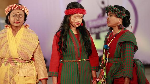 Organizers said they hoped to highlight the fact that acid victims, too often overlooked, are a vital part of society. (A.M.Ahad / AP)