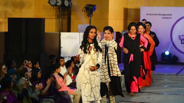 The women took part in a fashion show, ‘Beauty Redefined’, which was organised by ActionAid. (AFP)