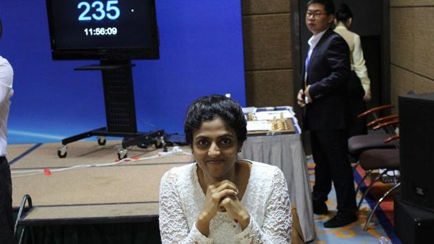 Harika Dronavalli won the bronze medal for the third time in the 2017 Women’s World Chess championship in Tehran as she lost to the eventual tournament winner Tan Zhongyi.(Hindustan Times)