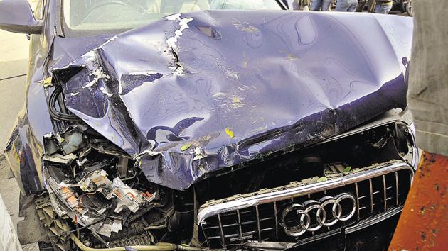 Four persons were killed when an overspeeding Audi Q7 hit an autorickshaw on the Hindon canal road on the intervening night of January 27-28. (Sakib Ali/HT Photo) Four persons were killed when an overspeeding Audi Q7 hit an autorickshaw on the Hindon canal road on the intervening night of January 27-28. (Sakib Ali/HT Photo)