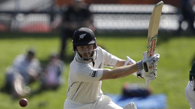 New Zealand's Kane Williamson bats during the first Test against South Africa at University Oval, Dunedin on Thursday. (AP) New Zealand's Kane Williamson bats during the first Test against South Africa at University Oval, Dunedin on Thursday. (AP)